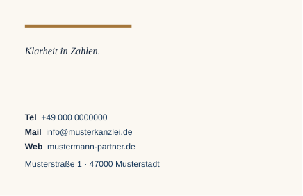 Visitenkarte Rückseite